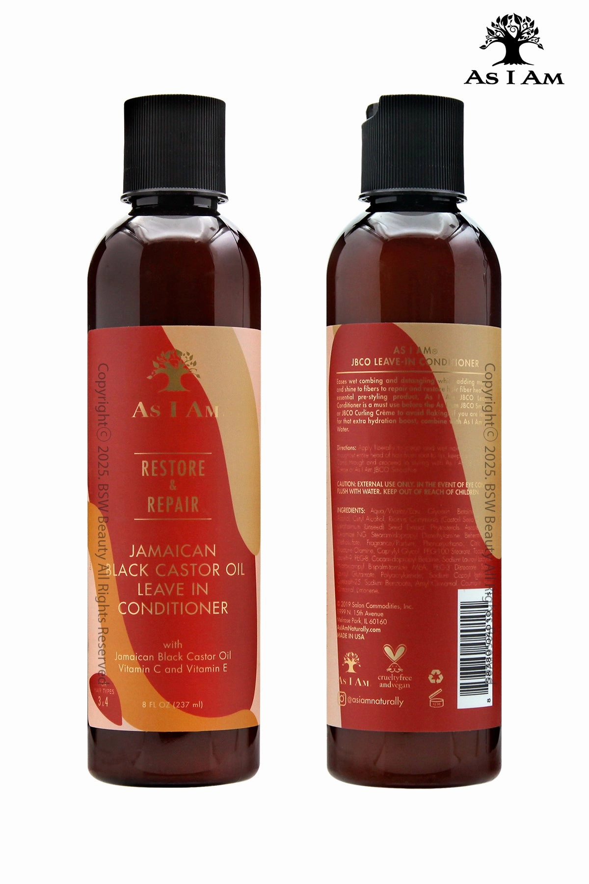 AS I AM RESTORE & REPAIR JAMAICAN BLACK CASTOR OIL LEAVE IN CONDITIONER 8oz