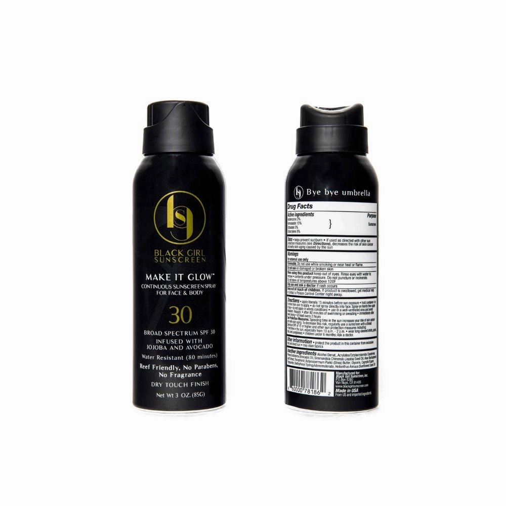 Black Girl Sunscreen Make It Glow Sunscreen Spray for Face and Body 3oz