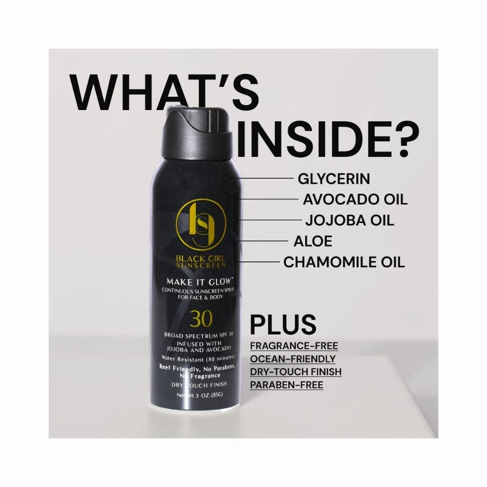 Black Girl Sunscreen Make It Glow Sunscreen Spray for Face and Body 3oz