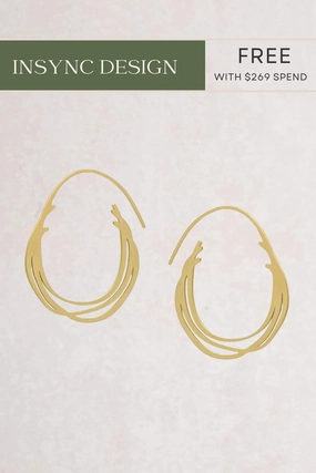 Creel Hoop Earrings - 22ct Matte Gold Plated Offer
