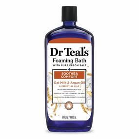 Dr Teal's Foaming Bath with Pure Epsom Salt Soothe & Comfort Oat Milk & Argan Oil Essential Oils - 34oz