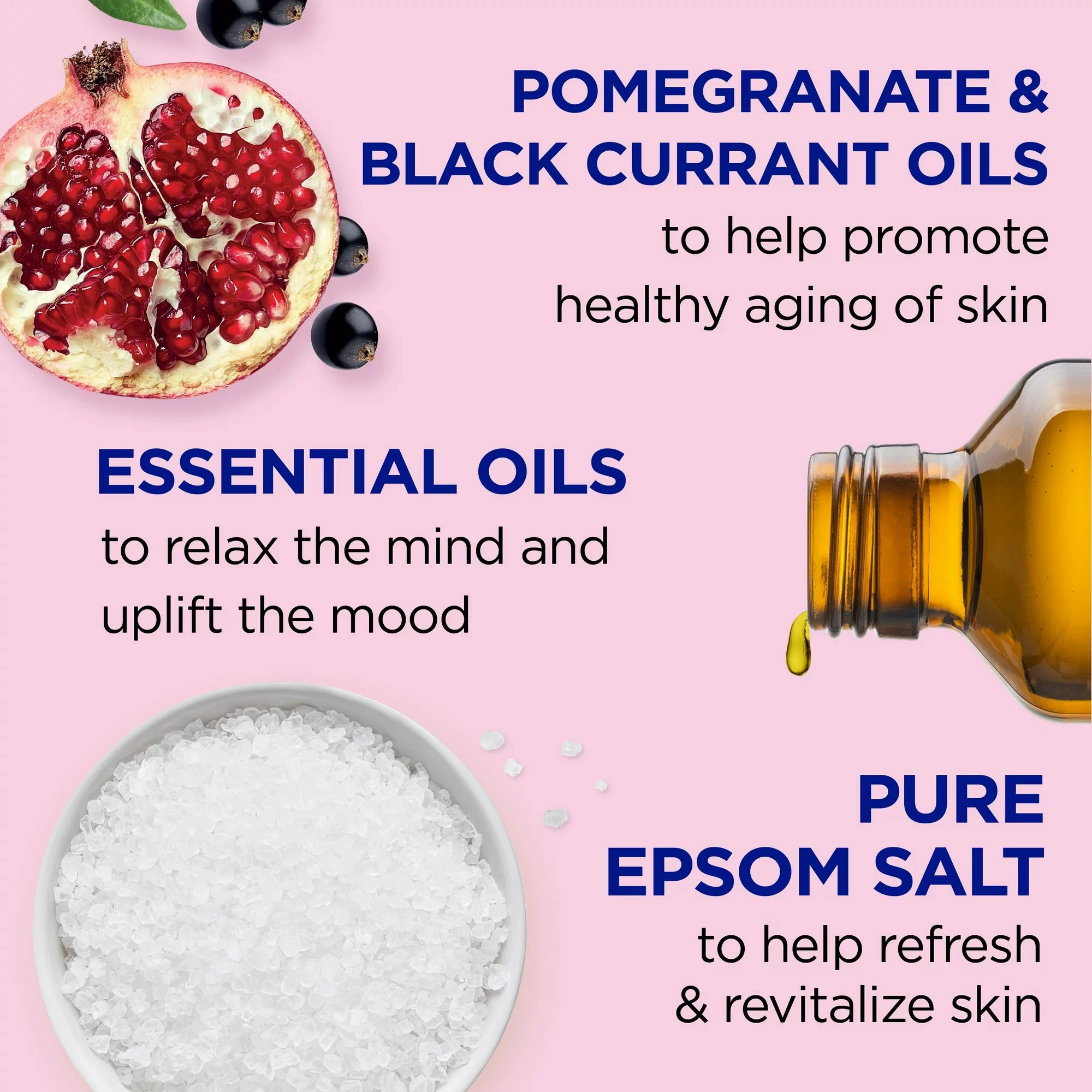 Dr. Teal's Pomegranate & Black Currant Essential Oils Body Wash with Pure Epsom Salt - 24 oz