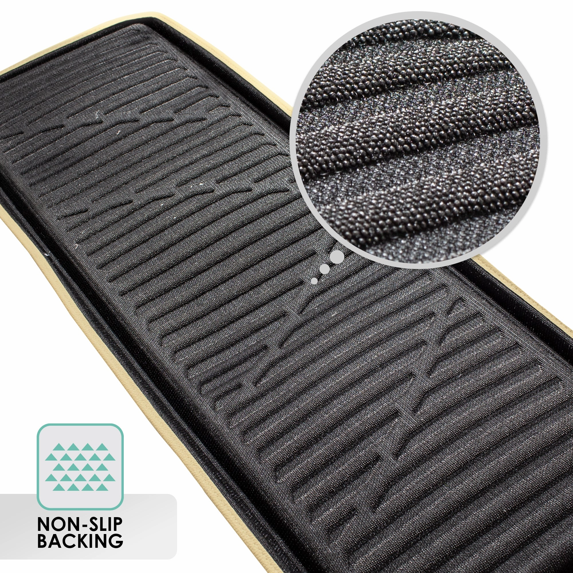 Heavy-Duty Faux Leather Cargo Mat -Universal-fit for Large SUVs and Vans - Beige