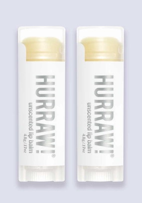 Hurraw Unscented Lip Balm 4.3g (per stick) - 2 Pack
