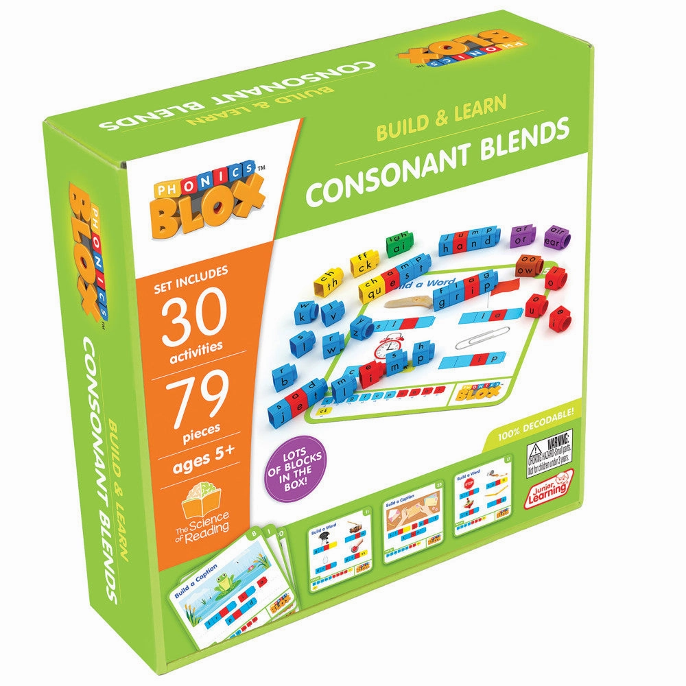 Junior Learning Rainbow Phonics Blox - Consonant Blends, Phase 4 - for Kids 5 