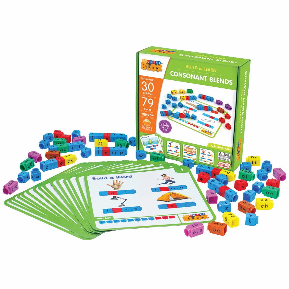 Junior Learning Rainbow Phonics Blox - Consonant Blends, Phase 4 - for Kids 5 