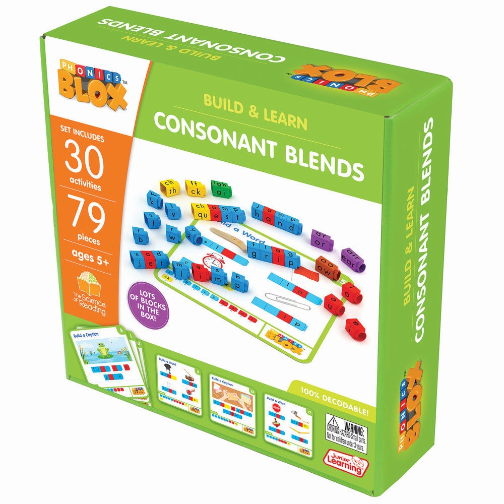 Junior Learning Rainbow Phonics Blox - Consonant Blends, Phase 4 - for Kids 5 