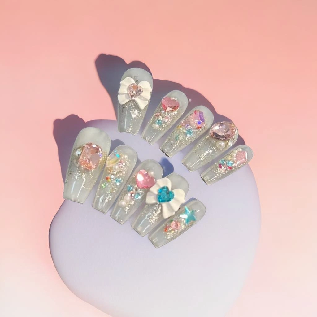 Lustrous Jelly Glam - 3D Press-On Nail