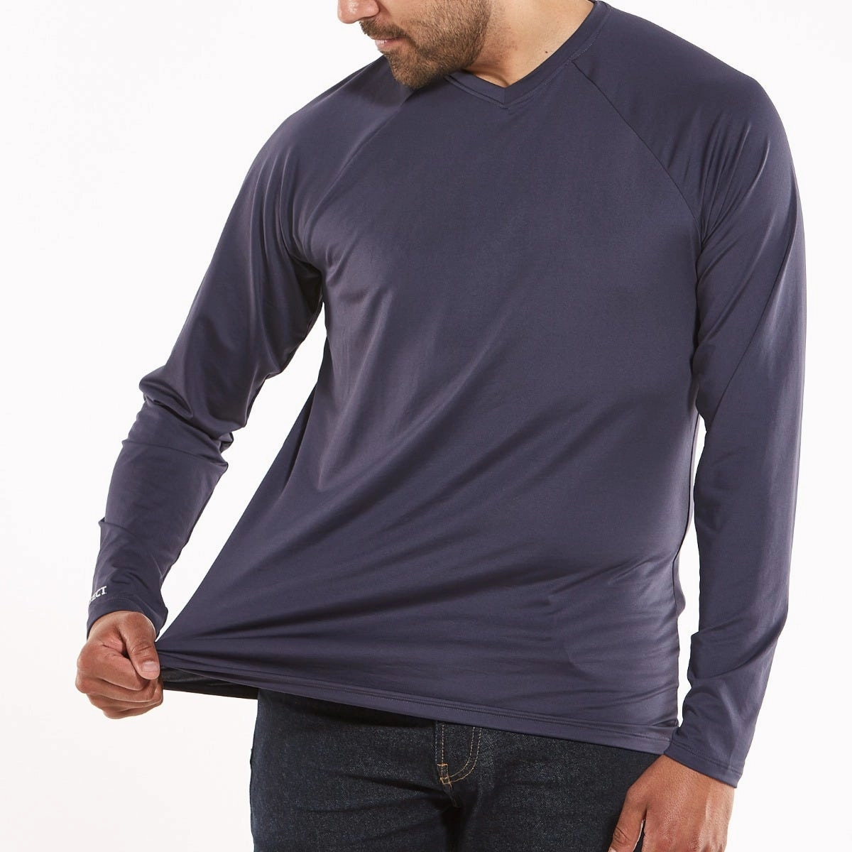 Men's Bosun V-Neck Long Sleeve Tee | Charcoal