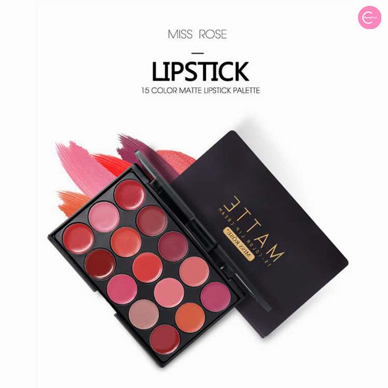 MISS ROSE 15-Color Matte Lipstick Palette