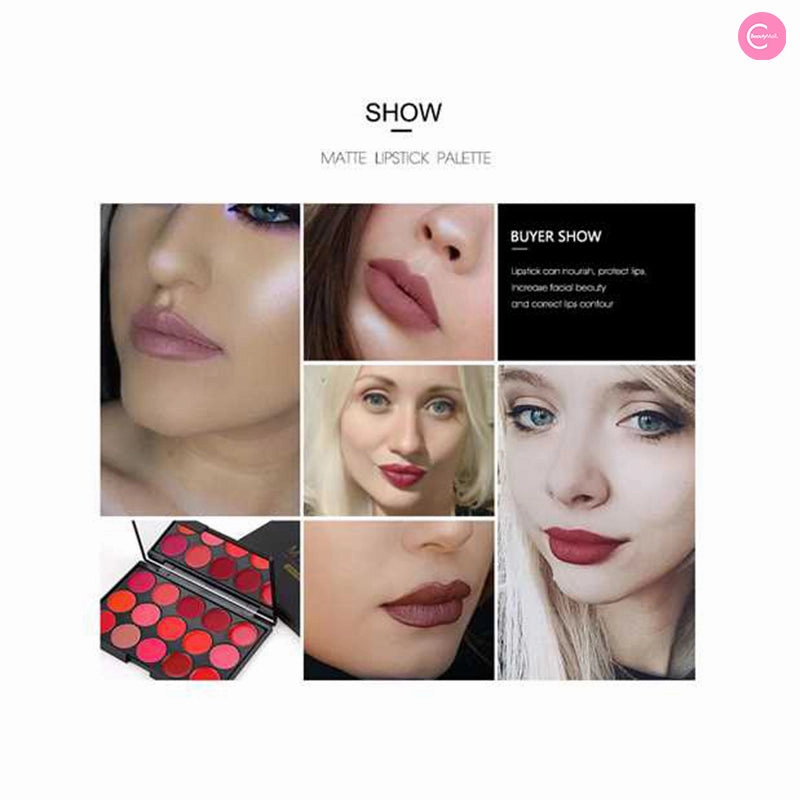 MISS ROSE 15-Color Matte Lipstick Palette