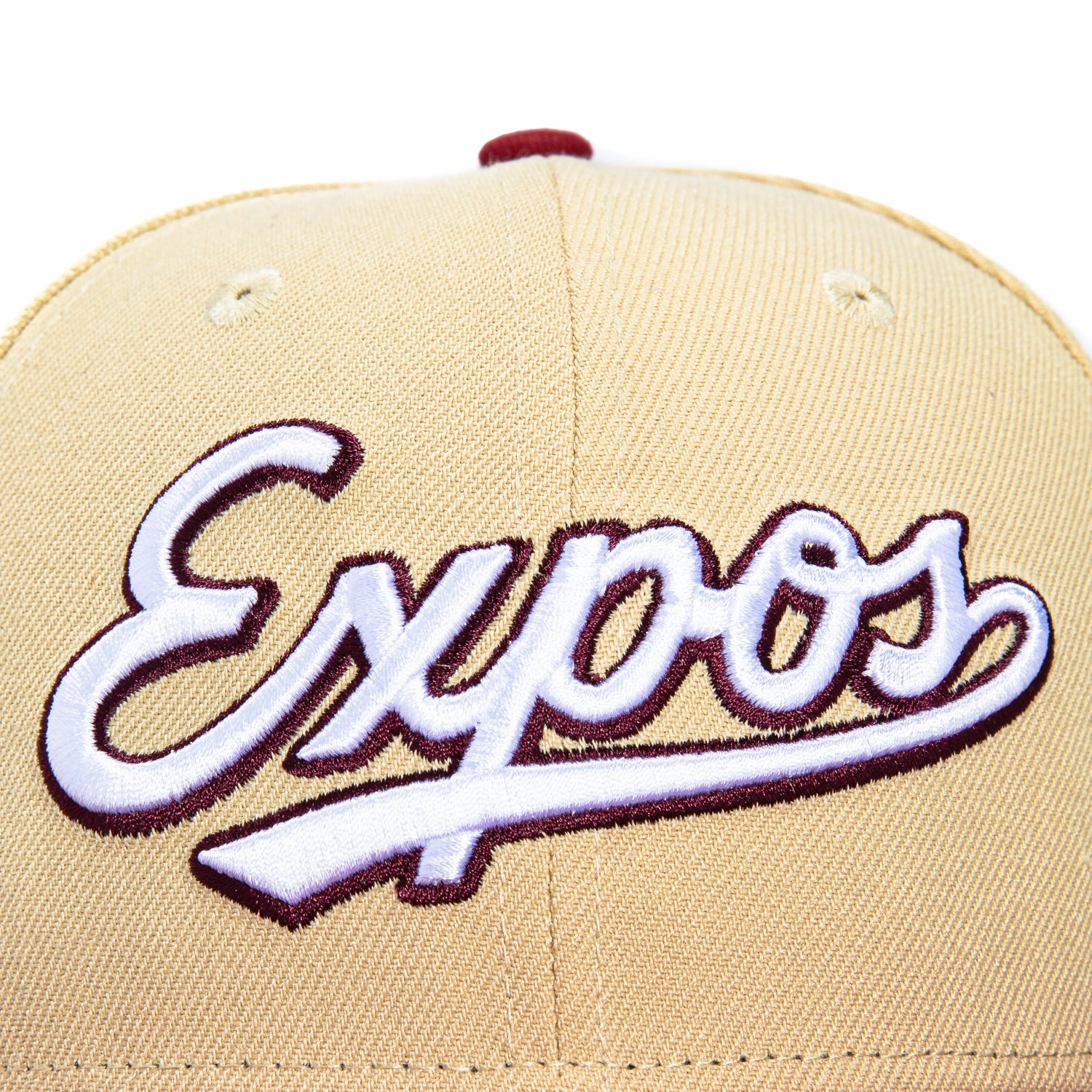 New Era 59Fifty Montreal Expos Olympic Stadium Patch Word Hat - Tan. Brick