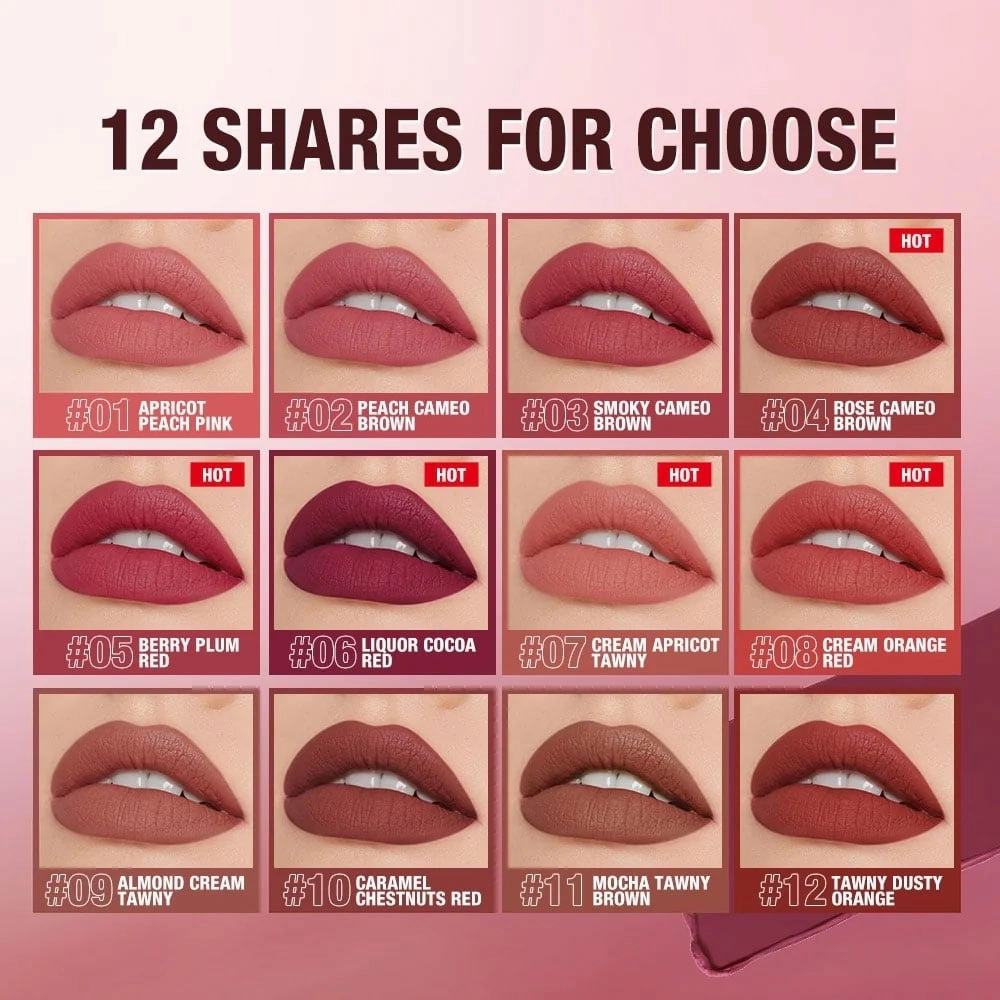 O.TWO.O High Energy Heavy Mist Matte Lip Glaze 02 Peach Cameo Brown