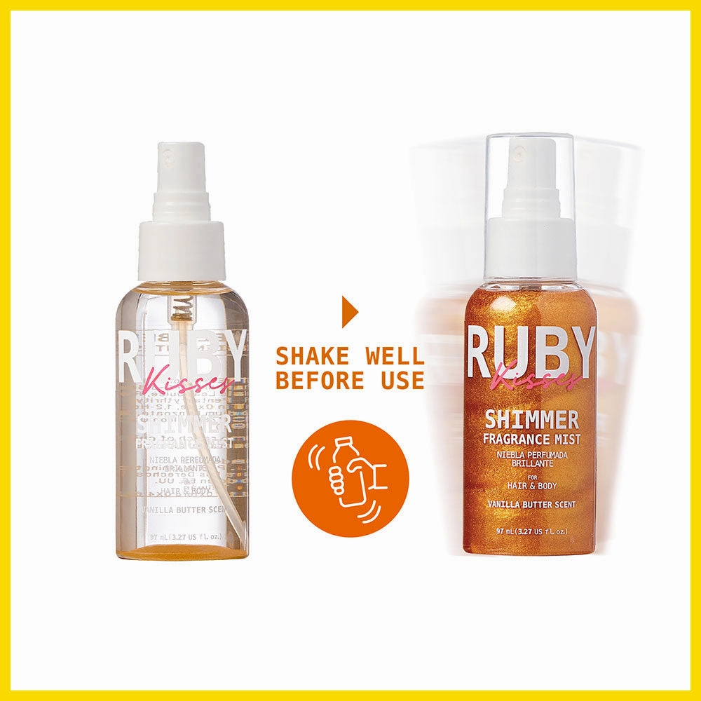 Ruby Kisses Shimmer Fragrance Mist Vanilla Butter Scent- 3.2 oz