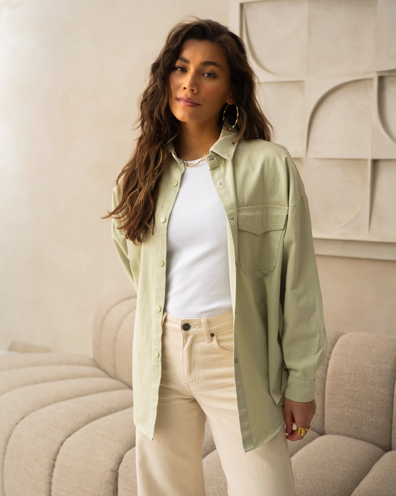 TILTIL Veerle Blouse Sage Green One Size